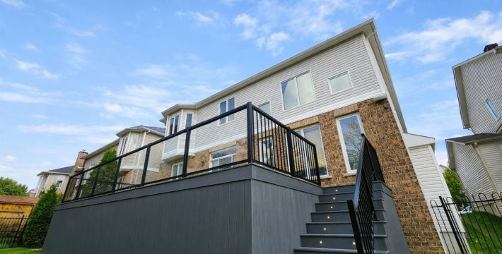 Elevated Trex Composite Deck Built on Engineered Helical Piles in Ottawa, Ontario